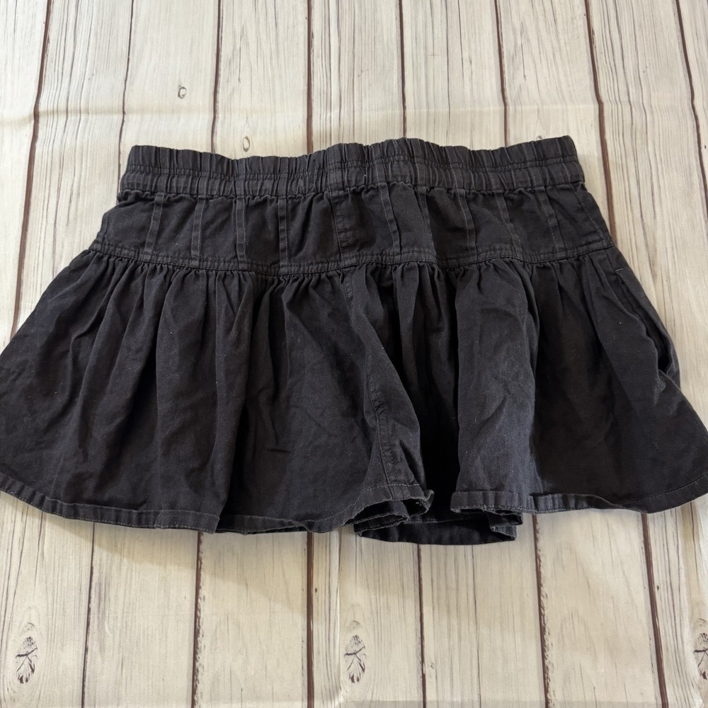 Free People We The Free Roselle Black Mini Skirt Boho Tiered Cotton XL Women's - Picture 4 of 6